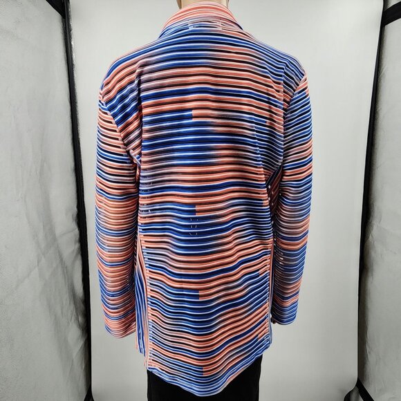 Erin London Size XL Womens Striped Sheer Full Zip Jacket 44in Chest - Picture 5 of 10